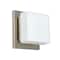 Besa Lighting Alex Mini Sconce, Opal Matte, Satin Nickel Finish, 1x50W Halogen 1WS-773507-SN - alternate 1